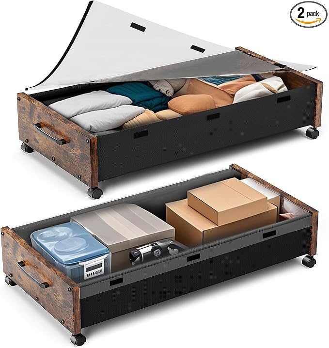 KITHELP Wooden Under Bed Storage by KITHELP