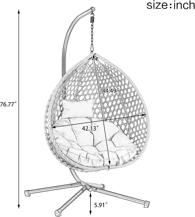 SOFTSEA Outdoor Wicker Egg Chair - Image 2