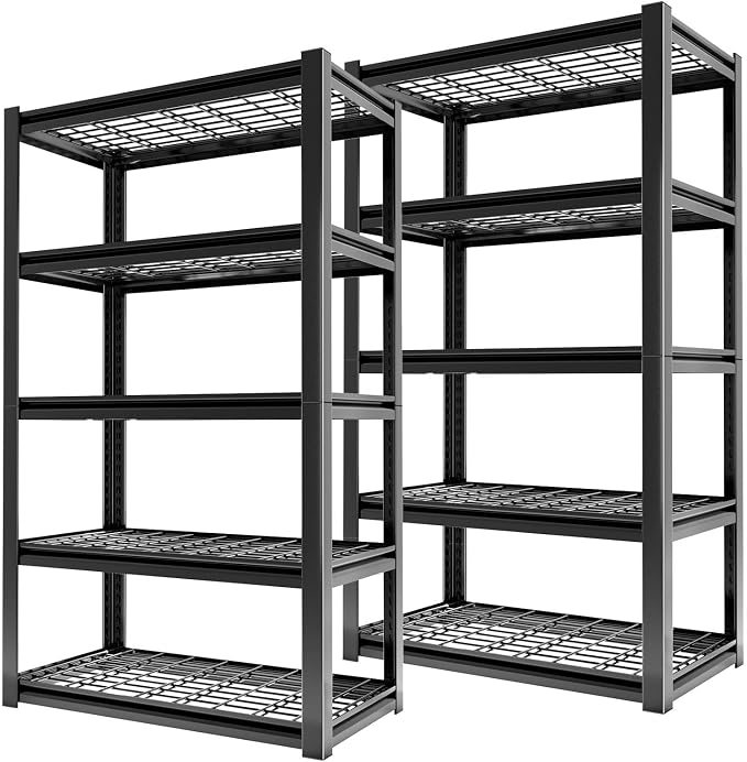 OS MOTOR Heavy Duty Storage Shelving Unit 2 Pack | Adjustable 5-Tier Metal Rack by OSMOTORHOME