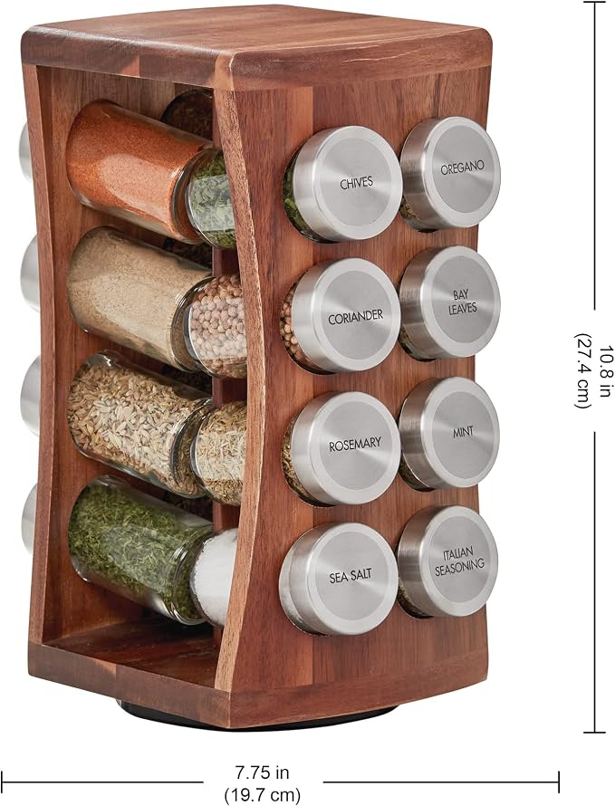 Kamenstein 16 Jar Hourglass Revolving Countertop Spice Rack - Image 3