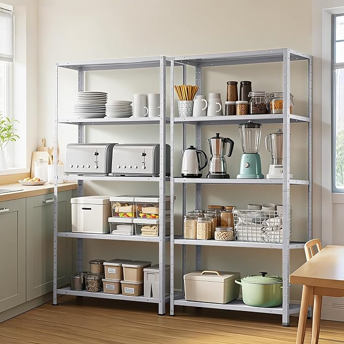 2500 LBS Capacity Heavy Duty Steel Shelving Unit, 5-Tier Garage Storage Shelves - Image 8