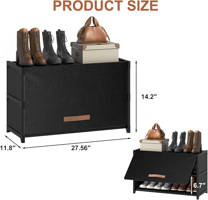 Shoe Rack, 3 Tier Shoe Storage Cabinet - Image 3