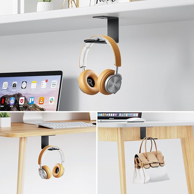 Headphone Stand Hanger, Headset Holder Mount, Aluminum Hook - Image 4