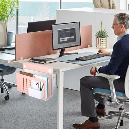 LUKETURE Desk Side Storage, 2 Tie Laptop Holder No Drill Clamp On Organizer | - Image 8