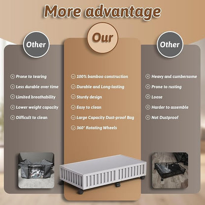 Bamboo Under Bed Storage Containers - Image 3