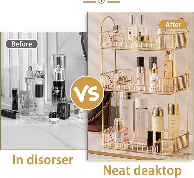 shuang qing 3 Tier Bathroom Counter Organizer Countertop Storage, Cosmetics - Image 5