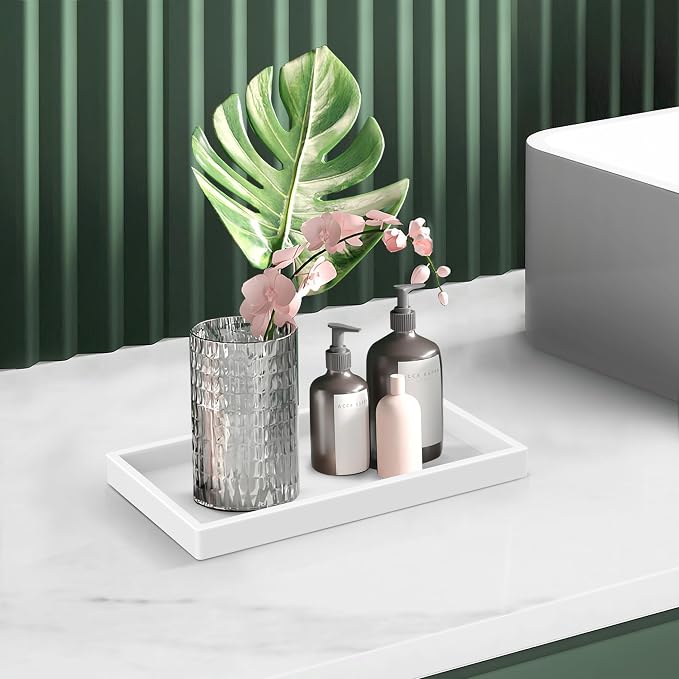 EG-SIPRO Silicone Bathroom Tray, Thickened Shatterproof Rectangle Vanity Tray - Image 5