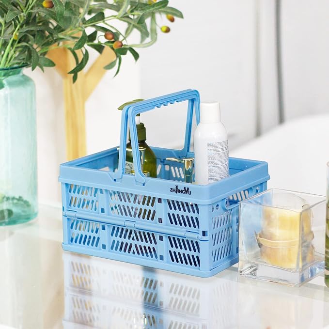 ZHJINGYU crates for storage, plastic baskets for organizing, collapsible - Image 3