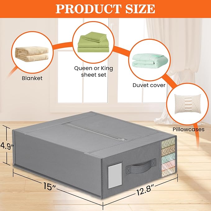 WOWBOX Sheet Organizers and Storage, Closet Bed Sheet Organizer Under Bed - Image 5