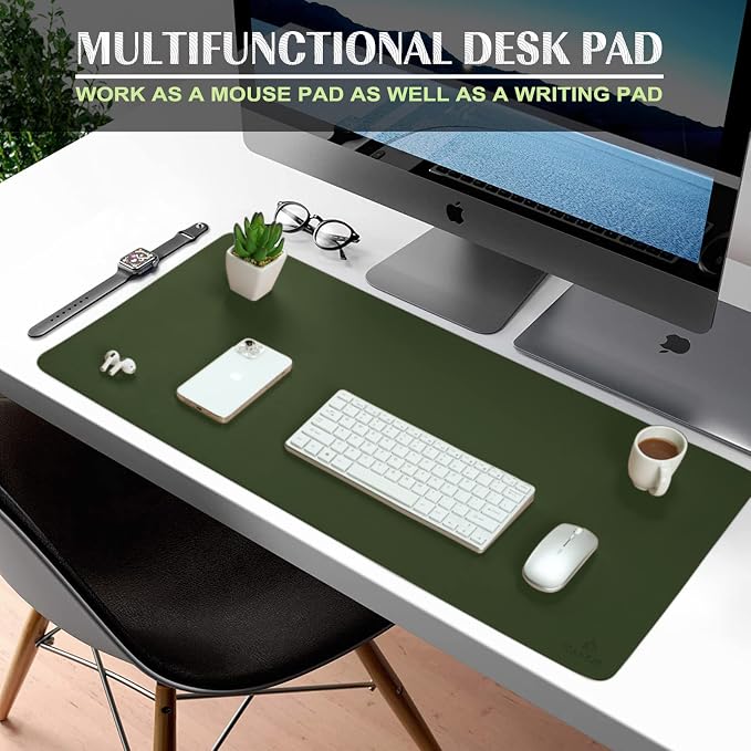 K KNODEL Large Office Leather Desk Mat, Mouse and Keyboard Pad, Computer and - Image 2