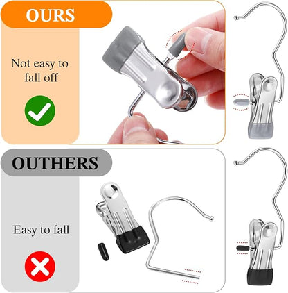 Yinder 150 Pcs Boot Hangers Clips Laundry Hooks Hanging Stainless Steel Clothes - Image 3