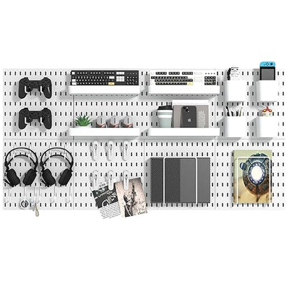 Pegboard Combination Kit, 8 Peg Boards and 30 Accessories Modular Hanging Black by VEOFEMLEA