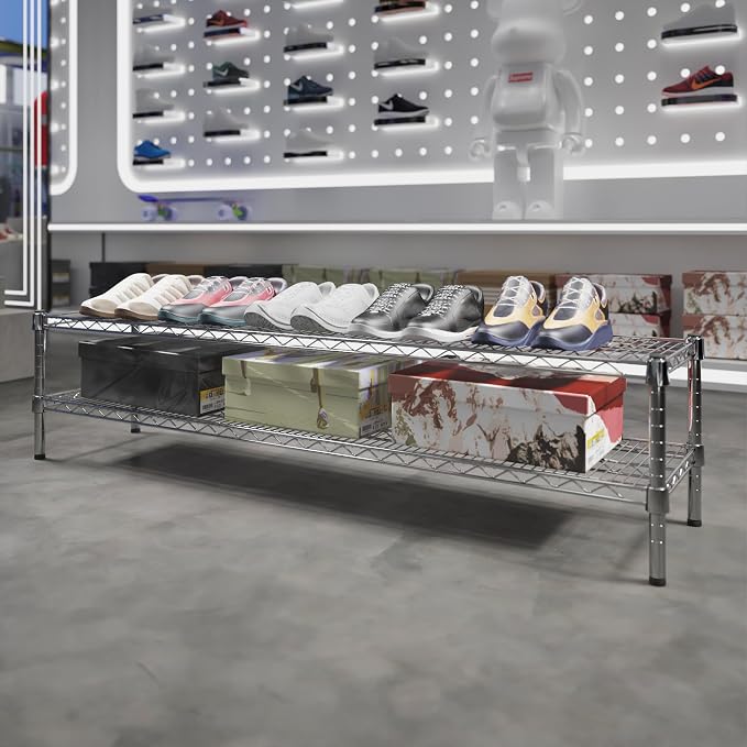 14" Deep x 60" Wide x 14" Height Wire Shelving Kit | 2-Tier | NSF Commercial - Image 2