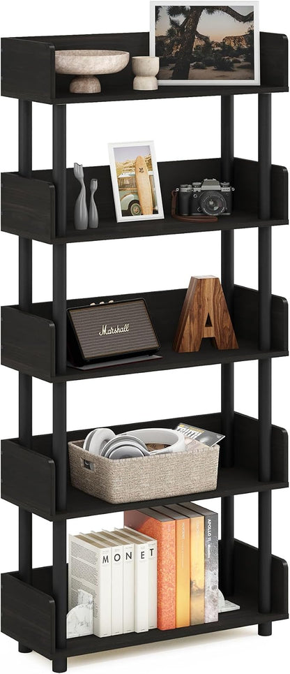 Furinno TURN-N-TUBE 5-Tier Display Shelf, Storage Shelves, Book Shelf, Open by Furinno-FitsYourSpaceFitsYourBudget