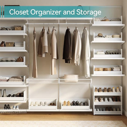 FOUCSSOMEI Closet Organizer and Storage, 4 Tier Stackable Storage Organizer - Image 2
