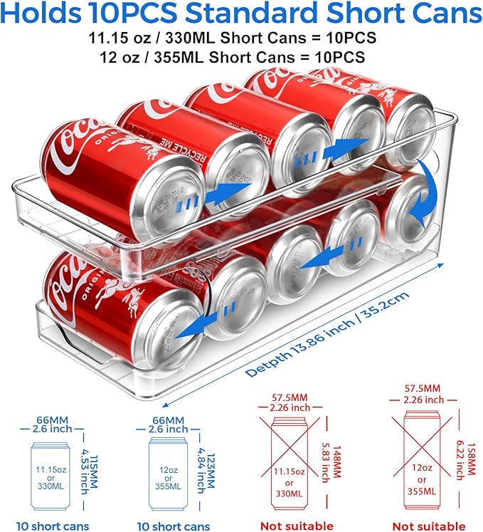 2 Pack Rolling Soda Can Organizer - Image 2