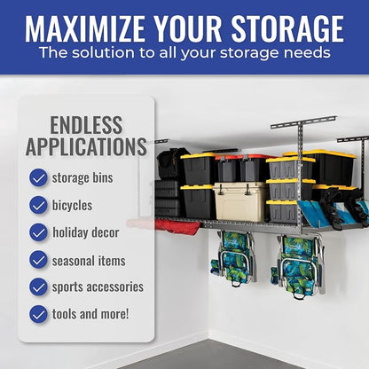 SafeRacks 4x8 Overhead Garage Storage Rack Heavy Duty - Image 3