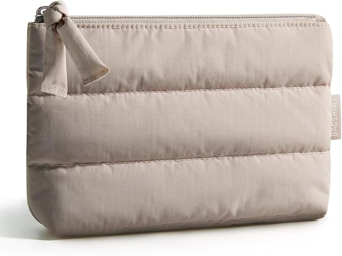 BAGSMART Small Travel Organizer, 1.6" Thin Puffy Pouch by BAGSMART