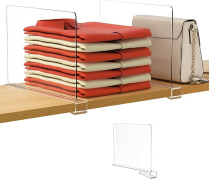 HBlife 1 Pack Clear Shelf Dividers, Vertical Purse Organizer by HBlife