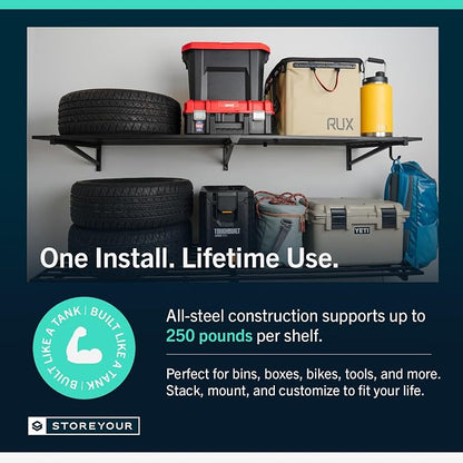 StoreYourBoard Heavy Duty Garage Shelf Wall Mount 1ft x 6ft – Wall-Mounted - Image 3
