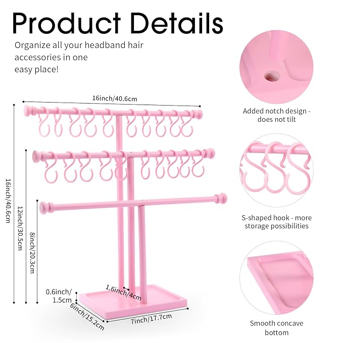 POVETIRE Headband Holder Stand Storage - Image 5