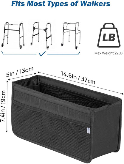JOYTUTUS Walker Basket for Folding Walker, Basket for Walkers for Seniors - Image 5
