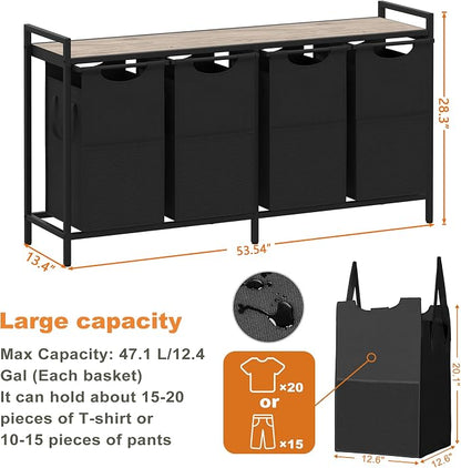 Heybly Laundry Hampers, 4 x 12.5 Gal Laundry Basket - Image 9