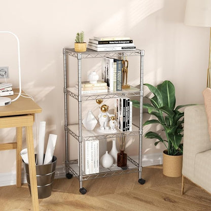 SINGAYE 4 Small Shelves Storage Shelf Wire Shelving Unit Metal Shelf Adjustable - Image 2