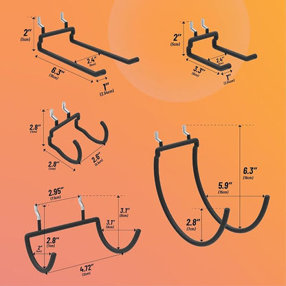 HUHOLE Pegboard Drill Holder, Peg Board Utility Hooks, 10 Pack Heavy Duty Peg - Image 3