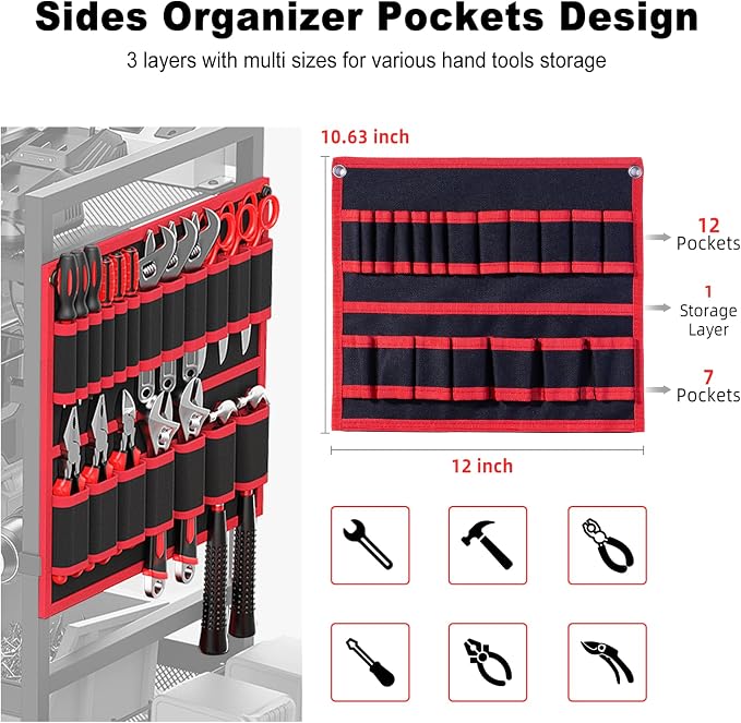 JUNNUJ Garage Large Power Tool Organizer Cart - Image 3