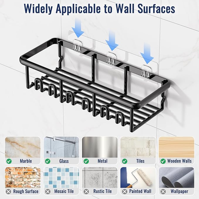 8 Pack Adhesive Rustproof Shower Caddy - Image 7