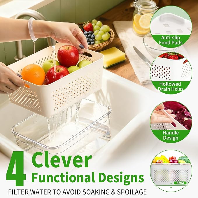 PRAKI 5-Pack Large Fruit Storage Containers - Image 2