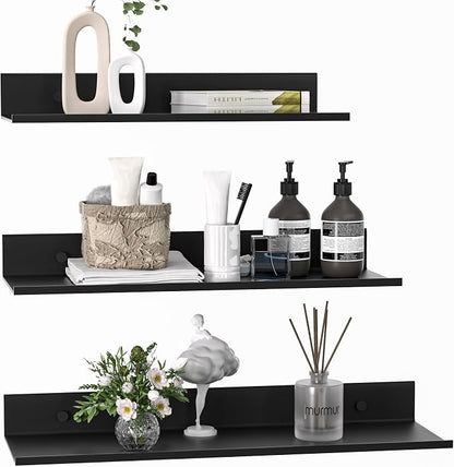 Wisfame Floating Shelves for Wall Set of 3, Modern Small Adhesive Shelf for by Wisfame