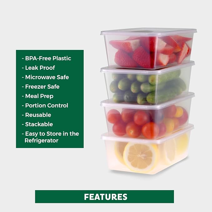 Freshware Food Storage Containers 25 oz Plastic Deli Containers - Image 3