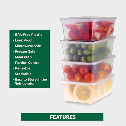 Freshware Food Storage Containers 34 oz Plastic Deli Containers - Image 3