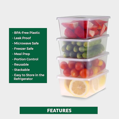 Freshware Food Storage Containers 25 oz Plastic Deli Containers - Image 3