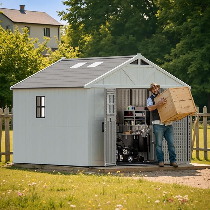 Patiowell 10x10 FT Outdoor Storage Shed, Plastic Shed - Image 2