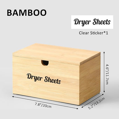 Bamboo Dryer Sheet Holder with Lid, Dryer Sheet Container - Image 3