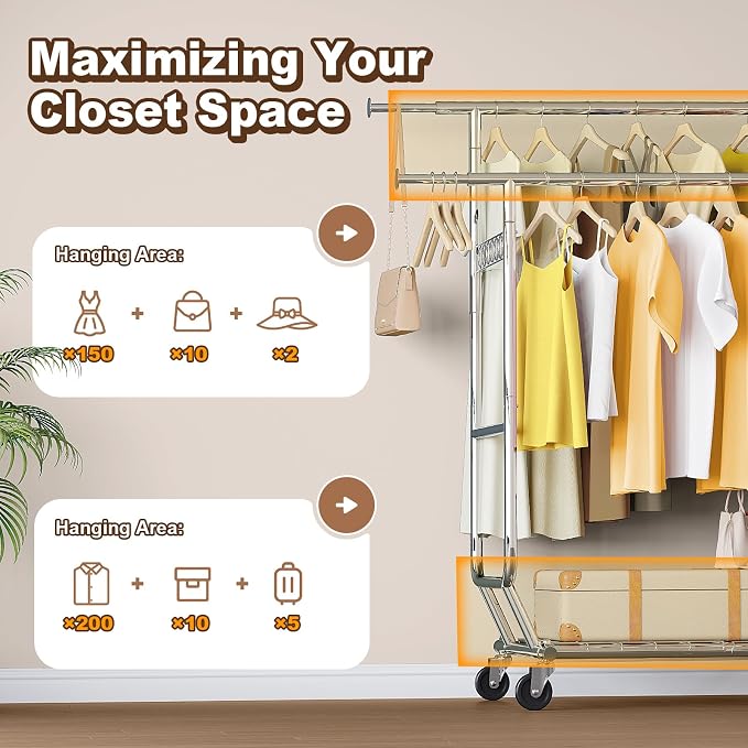 HOKEEPER 600 lbs Commercial Clothing Garment Rack - Image 6