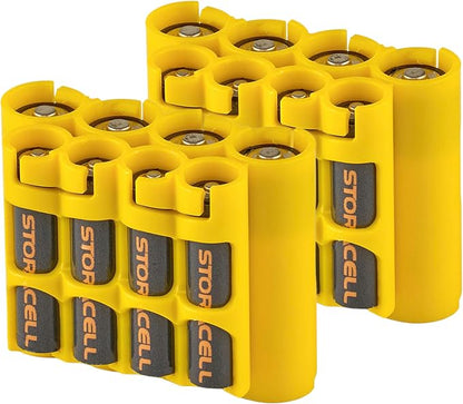 Storacell AA + AAA Combo Battery Storage Caddy and Dispenser, Holds 4 AA + 4 by Storacell