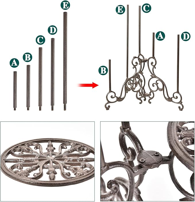 Sungmor Heavy Duty Cast Iron Plant stand, 3 Tier Foldable Metal Plant Shelf - Image 5