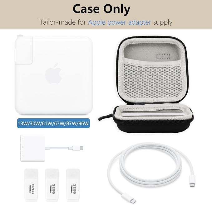 Charger Case for Macbook, Portable Tech Electronic Organizer Bag, Small Travel - Image 3