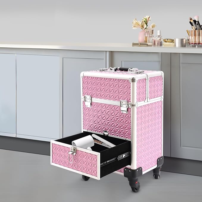 Professional Rolling Makeup Train Case - Image 8