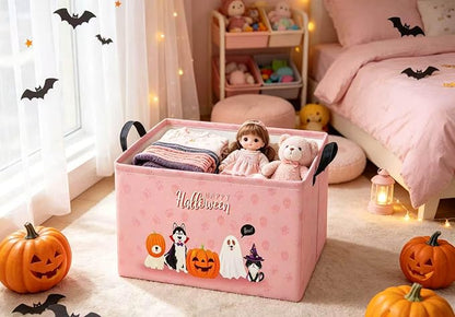Halloween Basket Cute Baskets for Kids Pumpkin Basket Rectangular Storage Bin - Image 6
