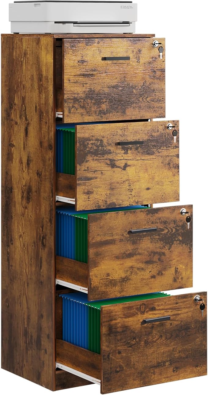 DEVAISE 4 Drawer Wood File Cabinet by DEVAISE