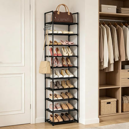 Narrow Shoe Rack 10 Tiers Tall Shoe Rack - Image 8