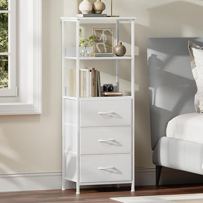 Somdot 3 Tier Bookshelf with Drawer, Tall Bookcase with Shelves, Bookshelf - Image 6