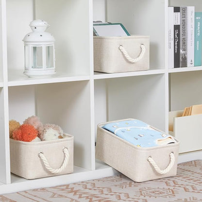 Bidtakay Small Storage Bins for Shelves 3 Pack Fabric Storage Baskets for - Image 8