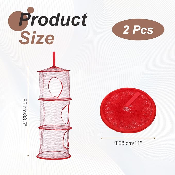 uxcell 2Pcs Mesh Hanging Storage Basket - Image 2