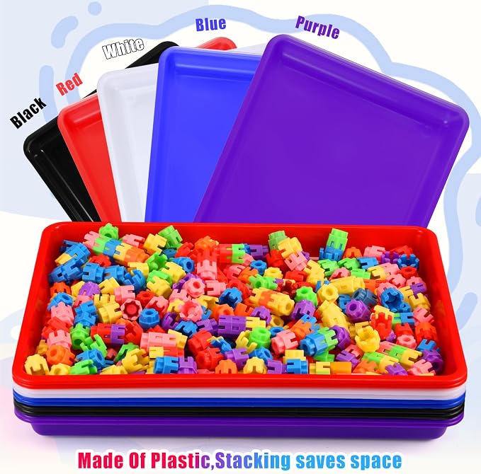 Hoteam 10 Pcs Flat Storage Organizer Tray Bin Paper Tray - Image 4